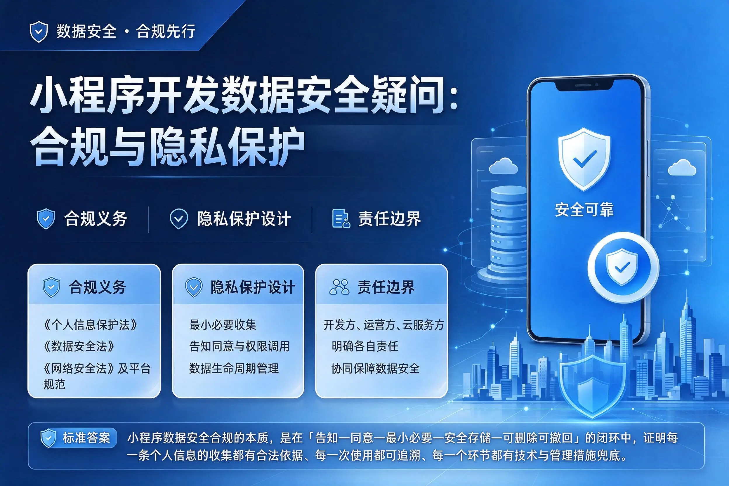 沈阳小程序开发数据安全疑问：合规与隐私保护
