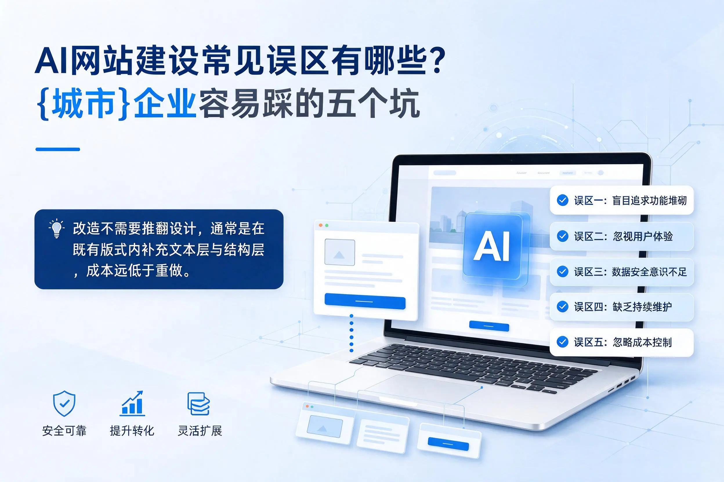 AI网站建设常见误区有哪些?沈阳企业容易踩的五个坑