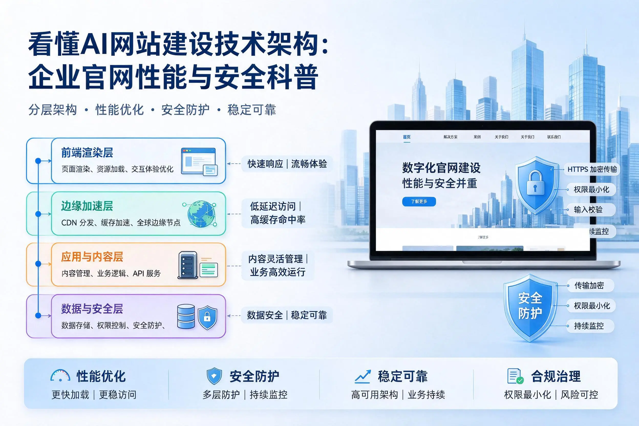 看懂AI网站建设技术架构：沈阳企业官网性能与安全科普